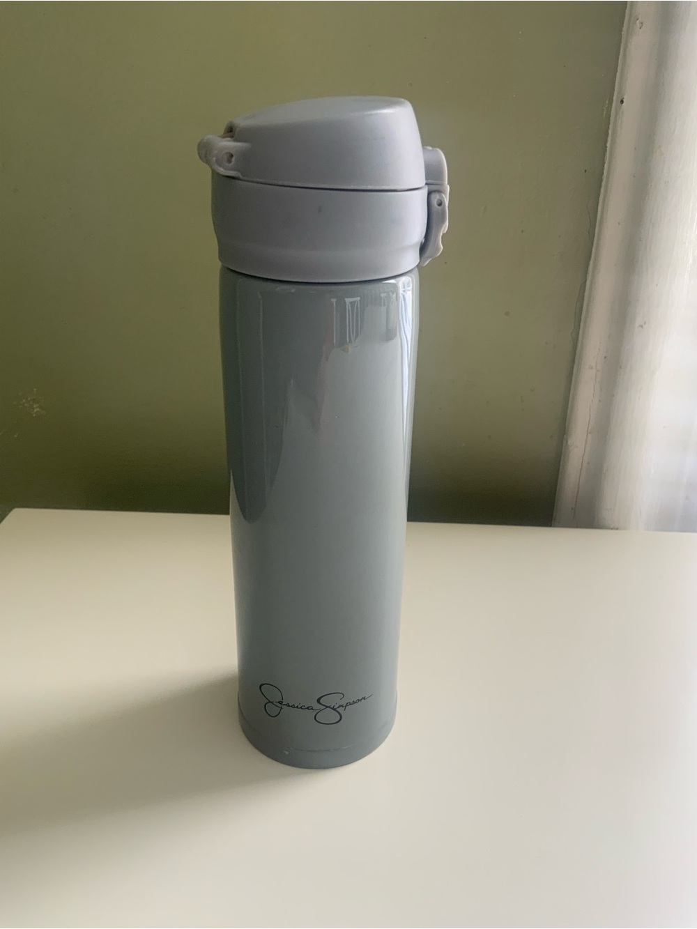 Jessica Simpson Light Gray Insulated Water Bottle